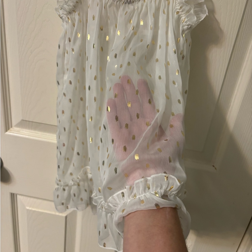 Victoria's Secret Lingerie, White See Through with Gold Accents and Panties - Picture 6 of 8